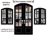 STICKERS 1:6 Scale Restaurant Windows and Door Black STICKER SET for 11.5 to 12" Sized Doll Diorama Wall Decor Doll Room Box Decor