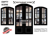 DIGITAL FILES 1:6 Scale Empty Restaurant Scene Windows and Door for 11.5 to 12 inch Fashion Doll Diorama Wall Decor Doll Room Box Decor