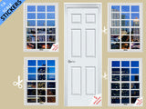 STICKERS 1:6 Scale City Night-time Scenes 4 White Windows and Door STICKER SET for 11.5" Tall Dolls Diorama Wall Decor Doll Room Box Decor