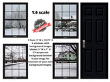 DIGITAL DOWNLOAD 1:6 Scale 4 Black Windows and Door (Set 1) Snowy Day Neighborhood Scenes for 11.5" Tall Doll Diorama Doll Room Box Decor
