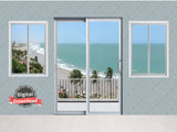 DIGITAL DOWNLOAD 1:12 Scale Beach Scene Patio Balcony Door with 2 Windows for 6 Inch Sized Dolls Diorama Wall Decor Doll Room Box