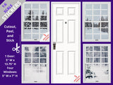 STICKERS 1:6 Scale Snowy Days Set 2 Four White Windows and Door STICKER SET for 11.5" Tall Dolls Diorama Wall Decor Doll Room Box Decor