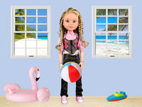 DIGITAL DOWNLOAD 18" Sized Doll WHITE Windows Beach and Tropical Images for 18" Sized Dolls Diorama Wall Decor Doll Room Box Decor